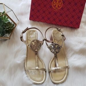 Tory Burch Miller Sandal in Sparkle Gold